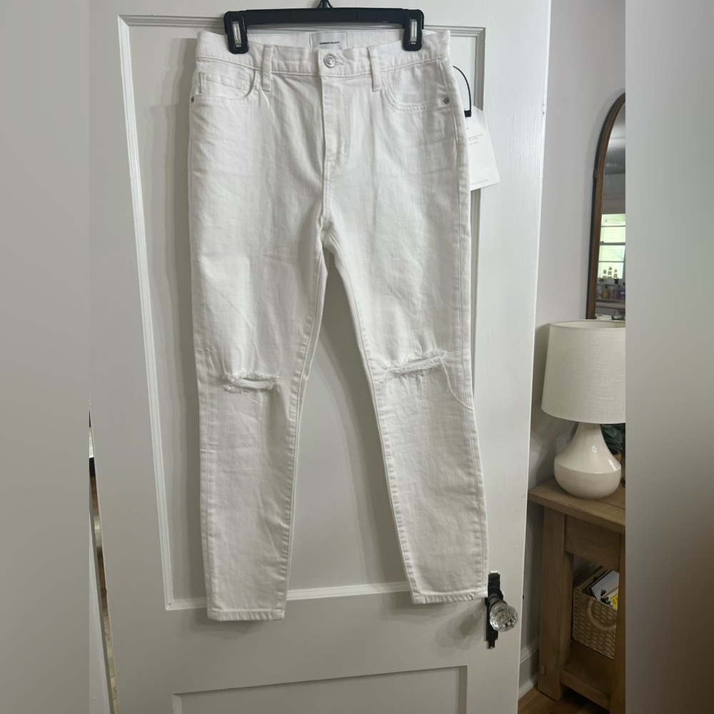 Current Elliott distressed white ankle skinny denim  jeans size 28 NWT